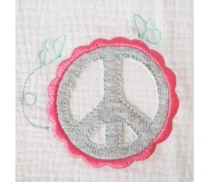 Stickdatei Peace Schmetterlinge